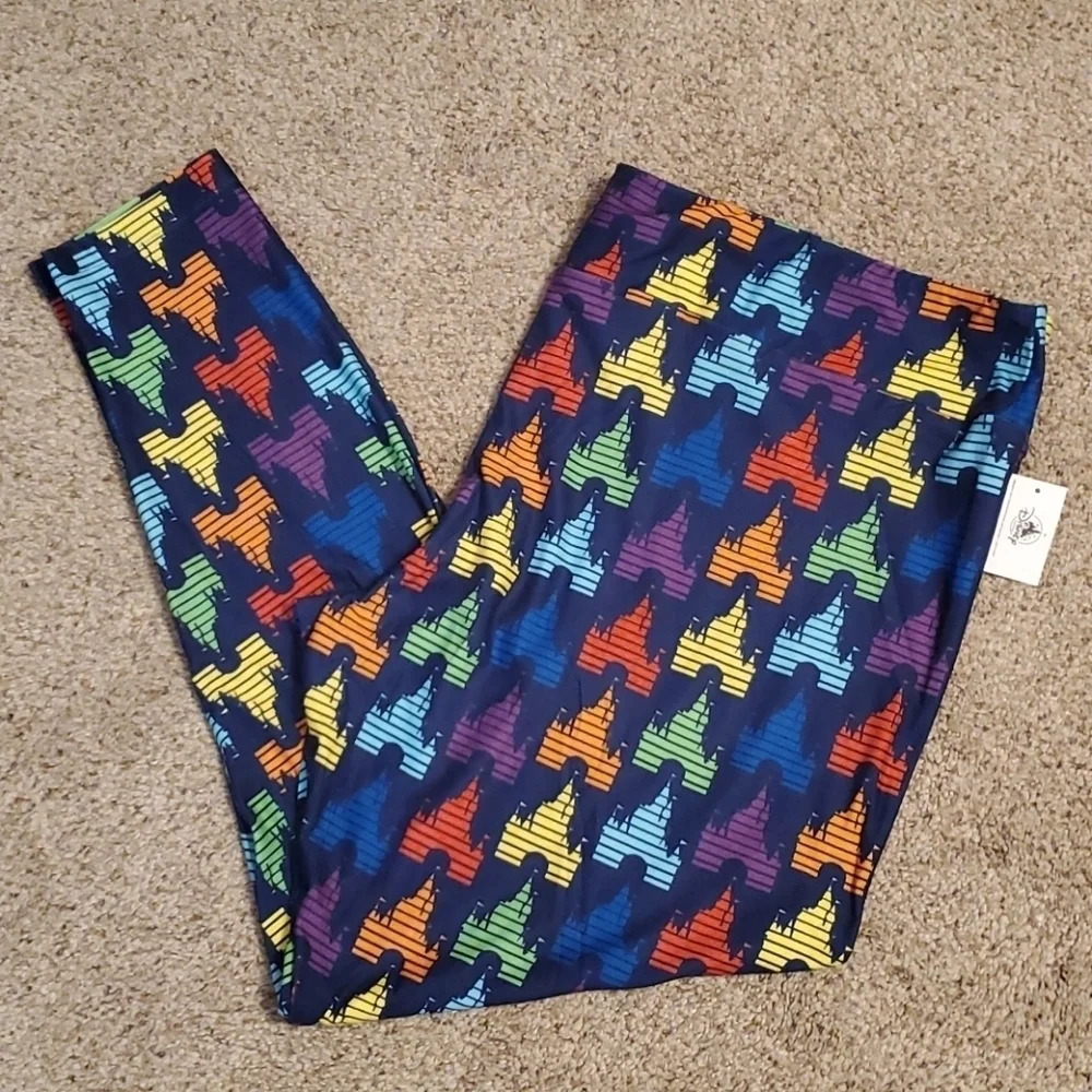 Disney Fantasyland Castle Rainbow Leggings 2X